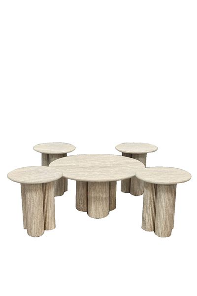Ch 5-piece wooden tea table set