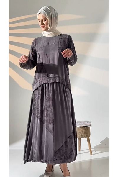 Meryemce Butik Silk Cupra Skirt Suit