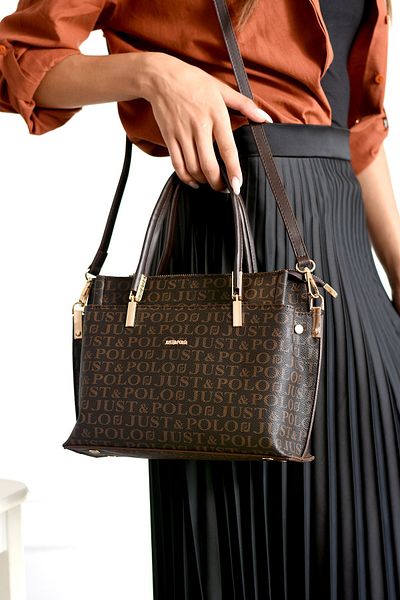 Just Polo Monogram Printed Women's Shoulder Bag