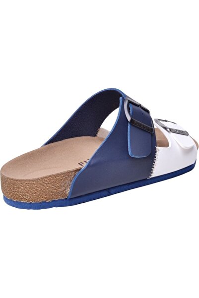 MeCe FLY SOFT Чоловічі тапочки з подвійною пряжкою, біло-сині