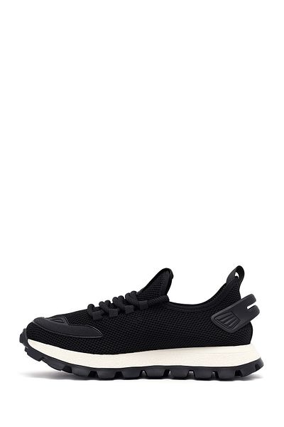 Derimod Zero Men's Black Lace-Up Thick Sole Fabric Sneaker 25Sfd69406F