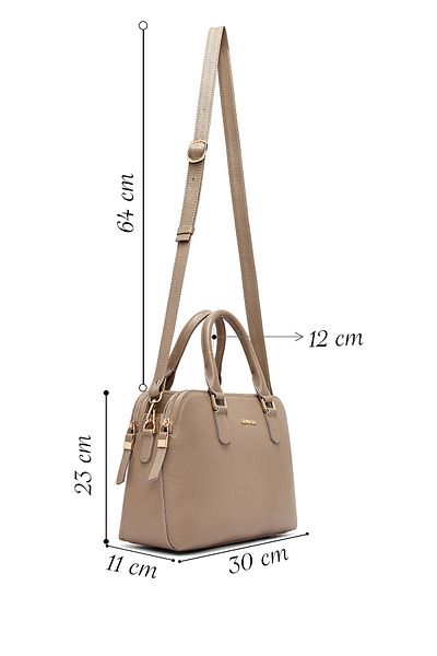 Derimod Women's Mink Long Strap Leather Classic Shoulder Bag 25Sbd2354Ft