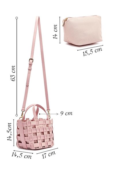 Derimod Women's Pink Long Strap Knitted Shoulder Bag 25Sbd284829