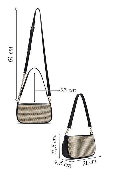 Derimod Women's Black Long Strap Shoulder Bag 25Sbd2370M7
