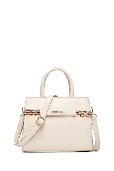 Derimod Women's Beige Long Strap Chain Detailed Shoulder Bag 25Sbd264218