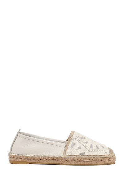 Derimod Women's Cream Patterned Espadrille 25Sfd206914