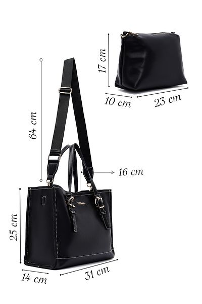 Derimod Women's Black Long Strap Shoulder Bag 25Sbd254118