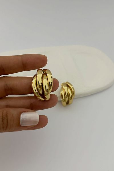 DELEIZA ACCESSORY Steel Vintage Gold Retro Earrings