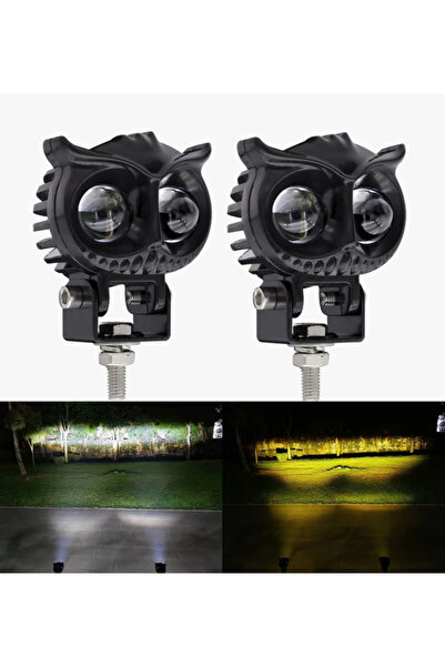 Genel Markalar Üniversal 2,5 Inç Amber-beyaz Baykuş Sis Farı Araç Motosiklet ...