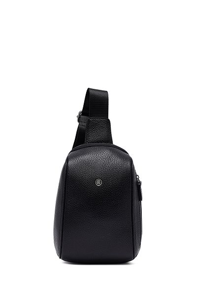 Derimod Men's Black Leather Crossbody Bag 25Sbd3500Ft