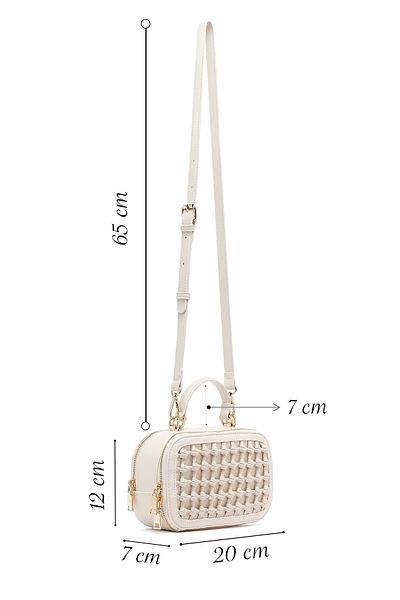 Derimod Women's Cream Long Strap Braided Crossbody Bag 25Sbd284529