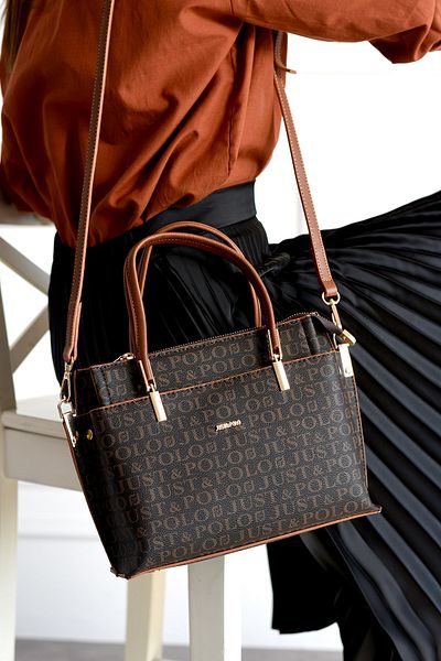 Just Polo Monogram Printed Women's Shoulder Bag