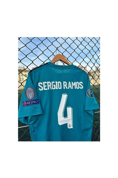 After Party R.E.A.L M.A.D.R.I.D 2017/18 Season Sergio Ramos Turquoise Jersey Vs Sports Singlet