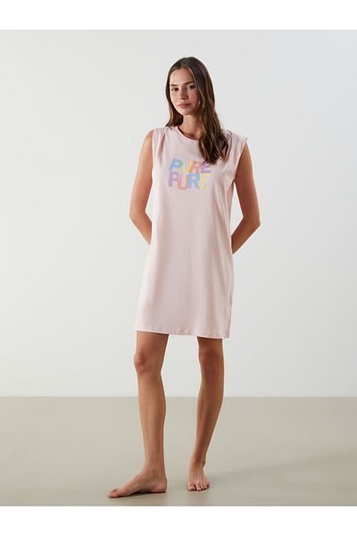 LC Waikiki Crew Neck Printed Women's Nightgown