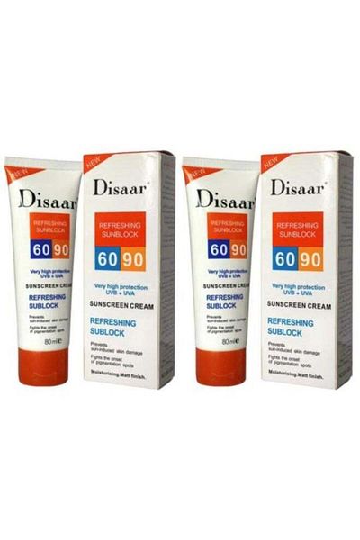 DESAR Two pieces of refreshing sunscreen cream with SPF 90 transparent 80ml