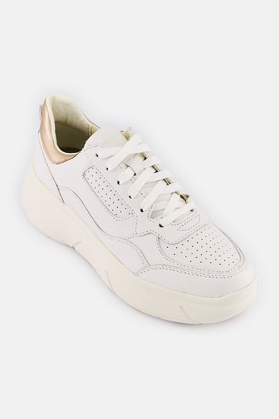 Geox Women D Nebula Lace Up Casual Shoes, White