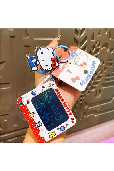 Miniso Graffiti drawing Sanrio 50th Anniversary Hello Kitty Keychain Girls Bag Pendant Kt Cartoon Doll Toy