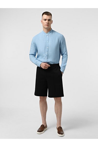 Emporio Armani Men's Waist Tie Short Size Pocket Detail Woven Fabric Cotton Black Shorts Em001112 Af13488-Uc001