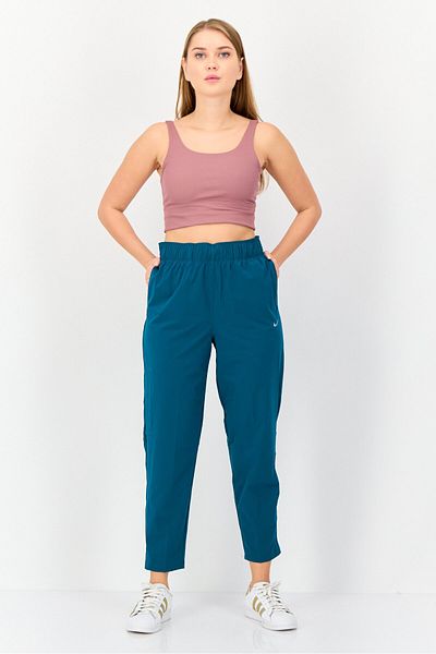 Nike Women Standard Fit Brand Logo Running Track Pants, Green