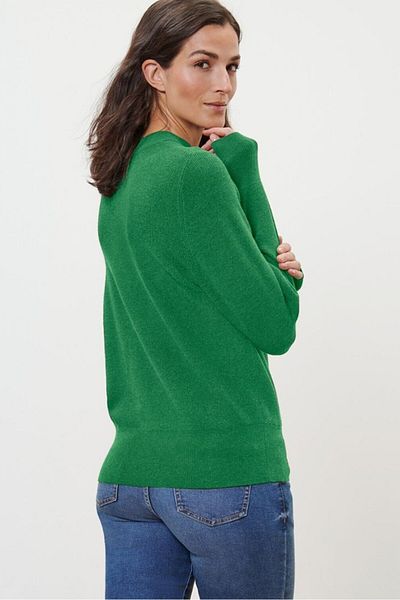 Tchibo Women Crew Neck Knitted Long Sleeve Sweater, Green