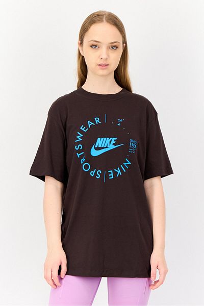 Nike Women Sportswear Fit Short Sleeve Outdoor T-shirt, Dark Brown