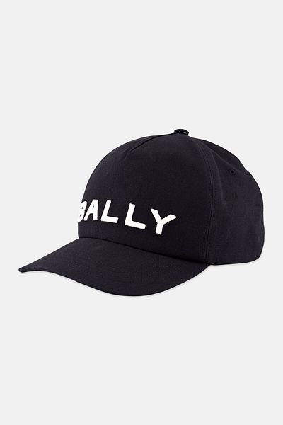 Bally Men Embroidered Logo Adjustable Cap, Black
