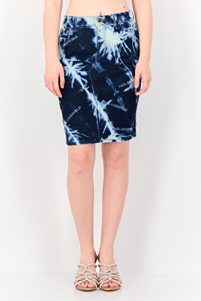 Karl Lagerfeld Women Brand Logo Denim Mini Skirt, Multicolor
