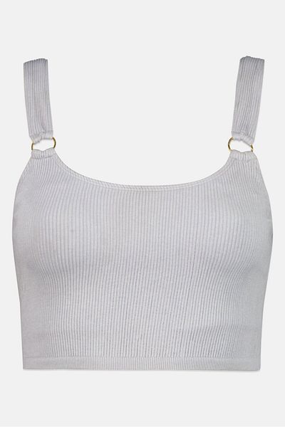 aerie Women Ribbed Non Padded Bra, Grey