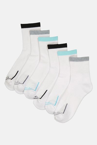 CLARKS Women 6 Pair Brand Logo Chaussettes Socks, Multicolor
