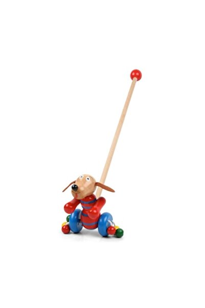 OEM Wooden Push Toy Dog with Rod, 55 cm
