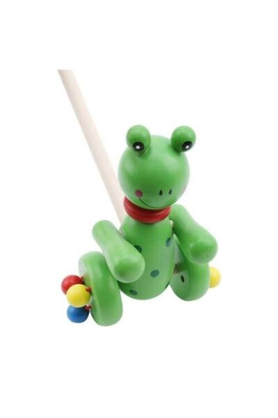 OEM Jucărie de broască din lemn cu băț, 55 cm