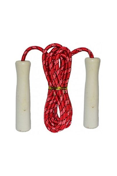 OEM Jump Rope, Wooden Handles, Red