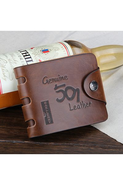 COOYA Classic Leather wallet,Mens Genuine Leather Bifold Wallet with Credit Card Slots and ID Window brown