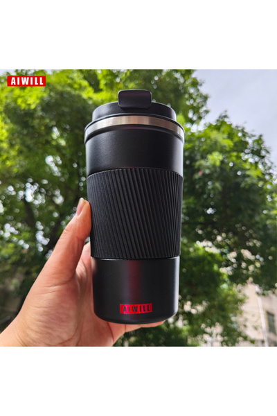 Choice ترمس قهوة AIWILL مزدوج من الفولاذ المقاوم للصدأ 380 مل/510 مل أسود 301...
