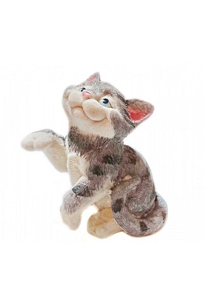 OEM Hand-painted resin ornament, garden decoration, terrace, lawn, cat, 17 cm