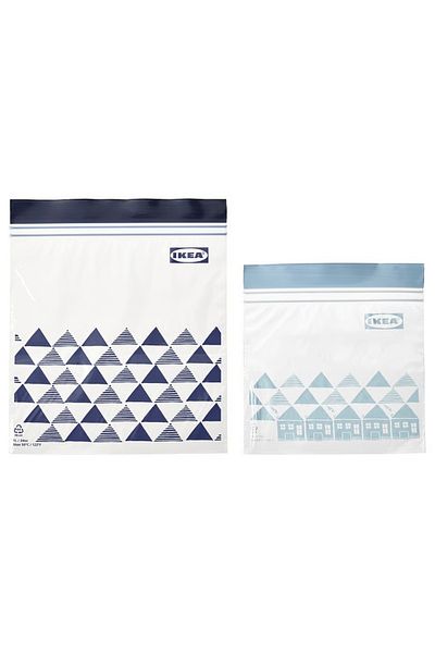 IKEA Resealable bag, patterned/blue, 1/0.4 l 60 Pack