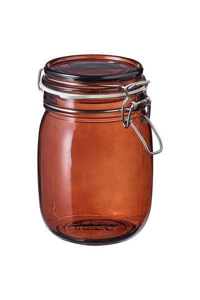 IKEA Jar with lid, red-brown, 1 l