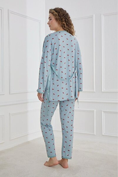 Mihra R1240 MAVİ KADIN PİJAMA TAKIMI