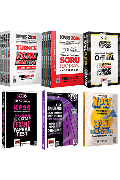 Yargı Yayınları 2026 KPSS Ortaöğretim Ön Lisans Karma Set(Konu-Soru 5+5 Kitap...