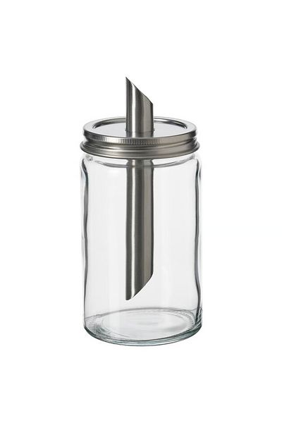 IKEA Sugar shaker, clear glass/stainless steel, 15 cm