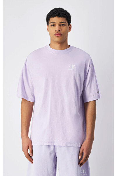 Champion Icons Plush Wash Crewneck T-Shirt Mor Erkek Tişört-221257-VS101