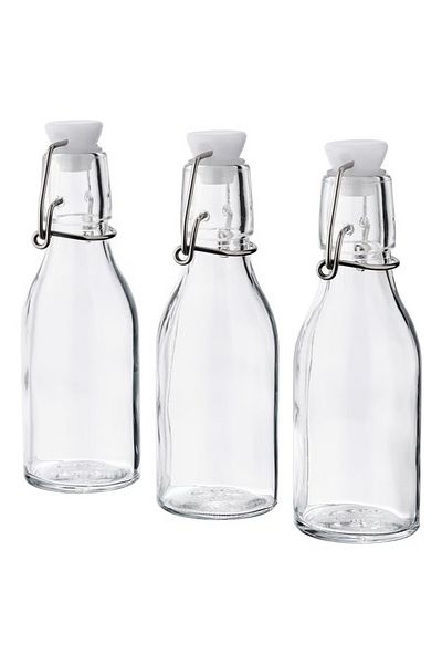 IKEA Bottle with stopper, clear glass, 15 cl 3 Pack