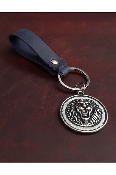 BSN Store Lion Premium Figure Genuine Leather Keychain
