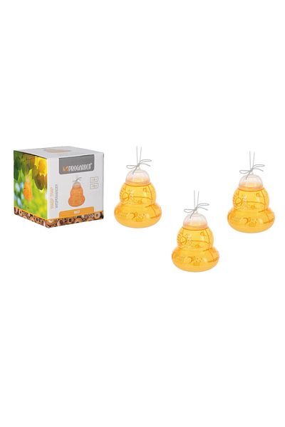 Progarden Set of 3 traps for wasps, bees, flies and insects, Progarden, plastic, yellow hive, 12x 15cm