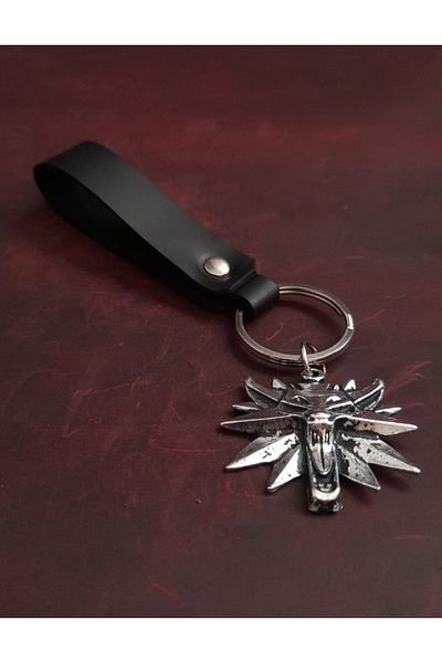 BSN Store Wolf Figure Genuine Leather Keychain Gift Keychain