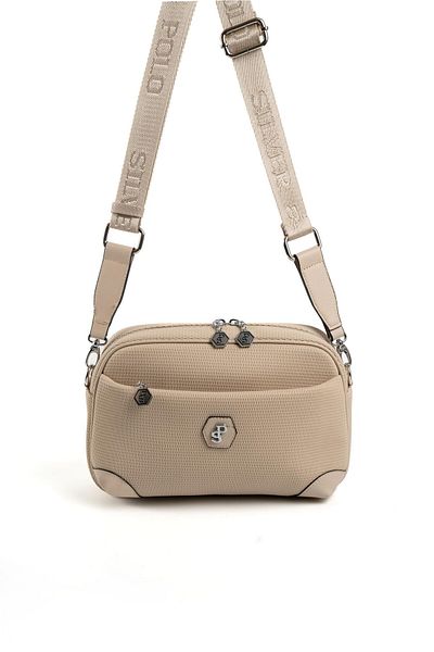 Silver Polo Silver & Polo Sand Beige Sp1094 Women's Crossbody Bag