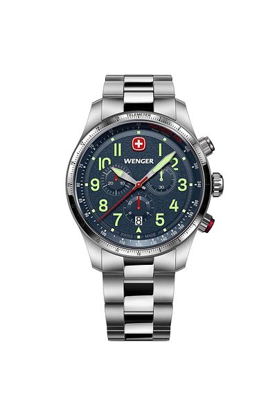 Wenger Mens Watch Wenger 01.0543.112, Quartz, 43mm, 10ATM