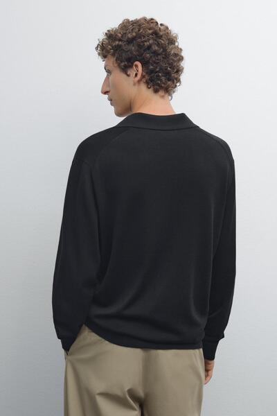 Massimo Dutti V yaka triko polo yaka kazak