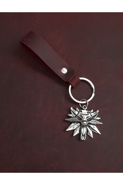 BSN Store Wolf Figure Genuine Leather Keychain Gift Keychain