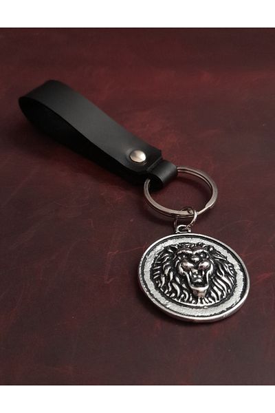 BSN Store Lion Premium Figure Genuine Leather Keychain